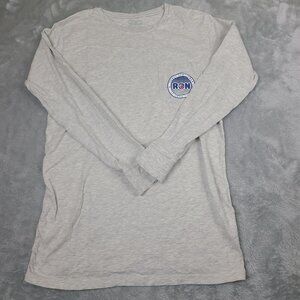 Rowdy Gentleman To Good‎ Times Gray Long Sleeve Pocket Tee Mens S Ronald Reagan